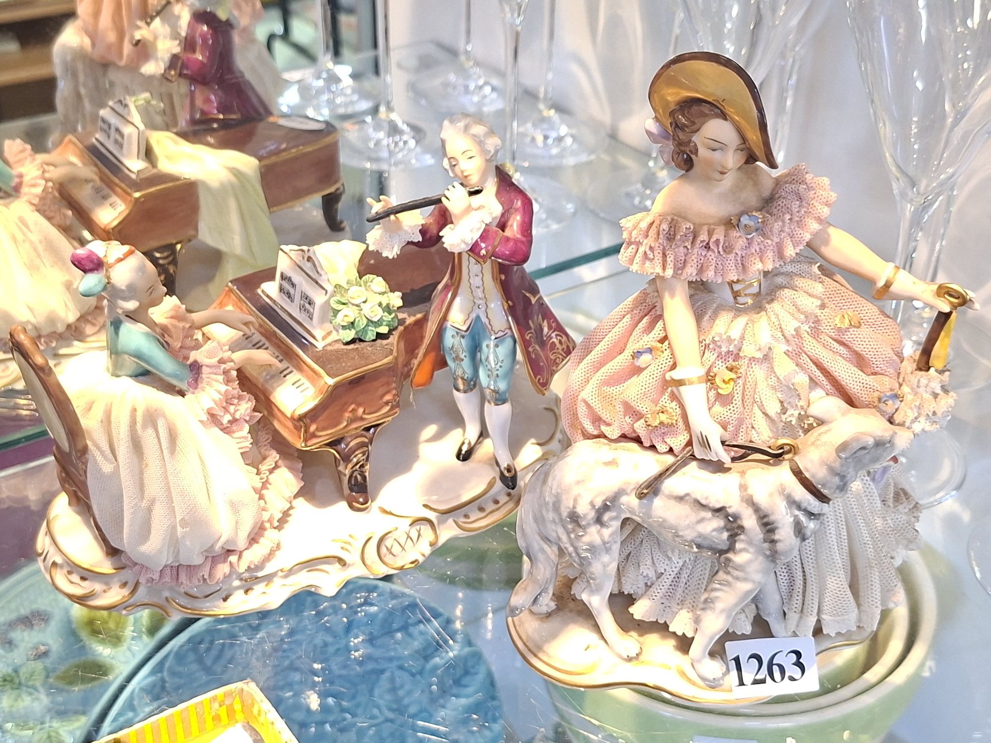 1263 · TWO DRESDEN CERAMIC FIGURAL PIECES