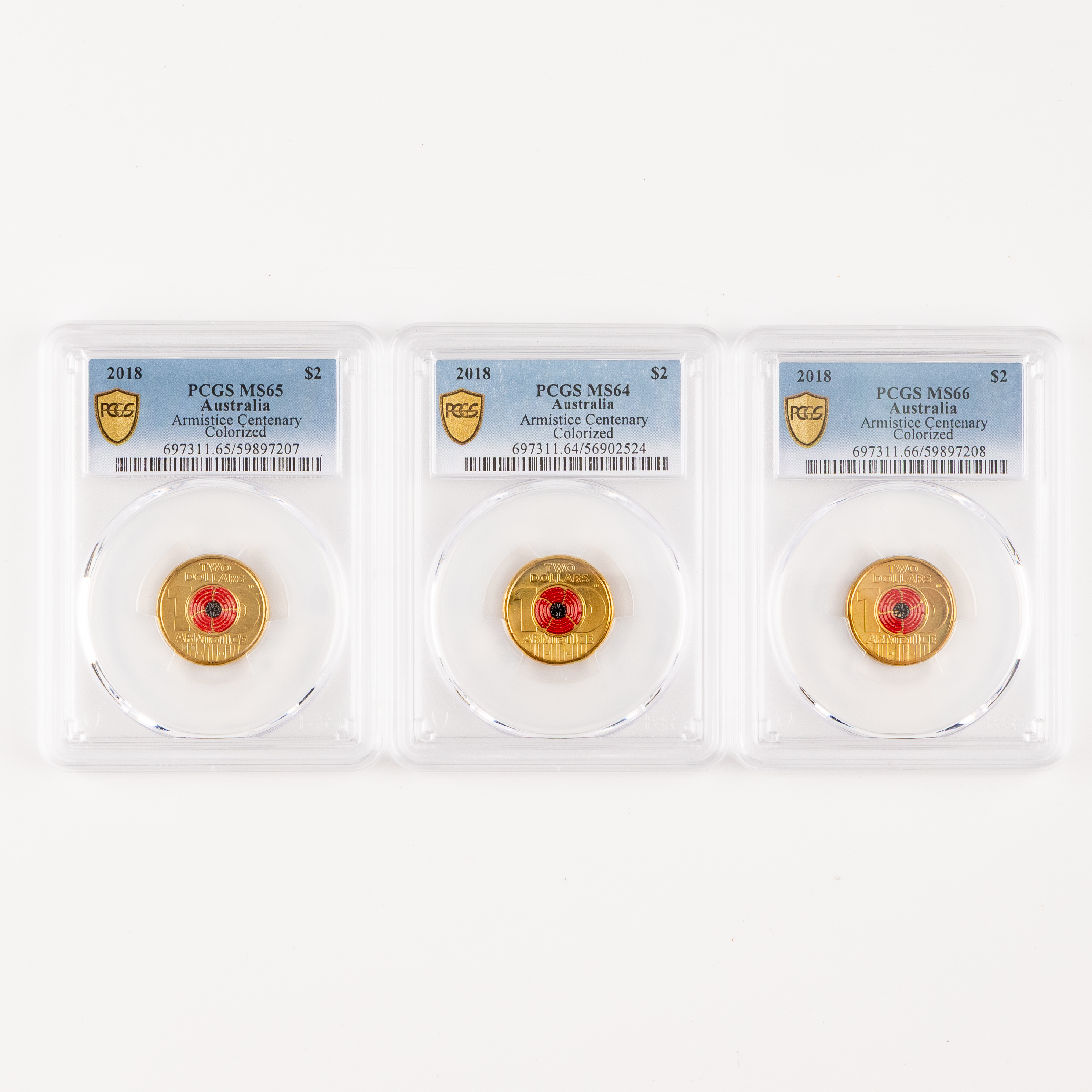 Armistice Centenary 11.11.11., Two Dollars, 2018, PCGS MS64 - MS66