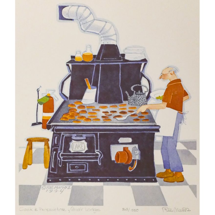 Rie Munoz ''Cook & Proprietor Aniak Lodge'' 1994 Signed Print 13.25'' x 12'' Sheet.
