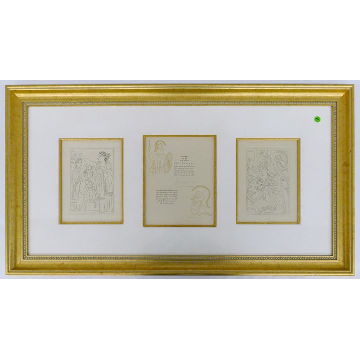 Pablo Picasso ''Lysistrata'' (Triptych) Etchings with Pencil Signed