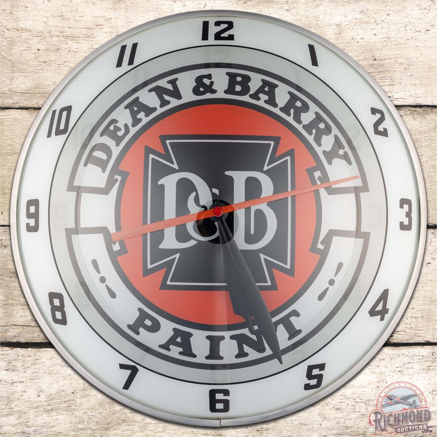 Dean & Barry DB Paint 15" Double Bubble Advertising Clock w/ Logo