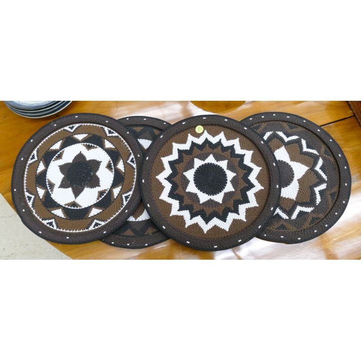 4pc Set Zulu Woven Chargers- 13''
