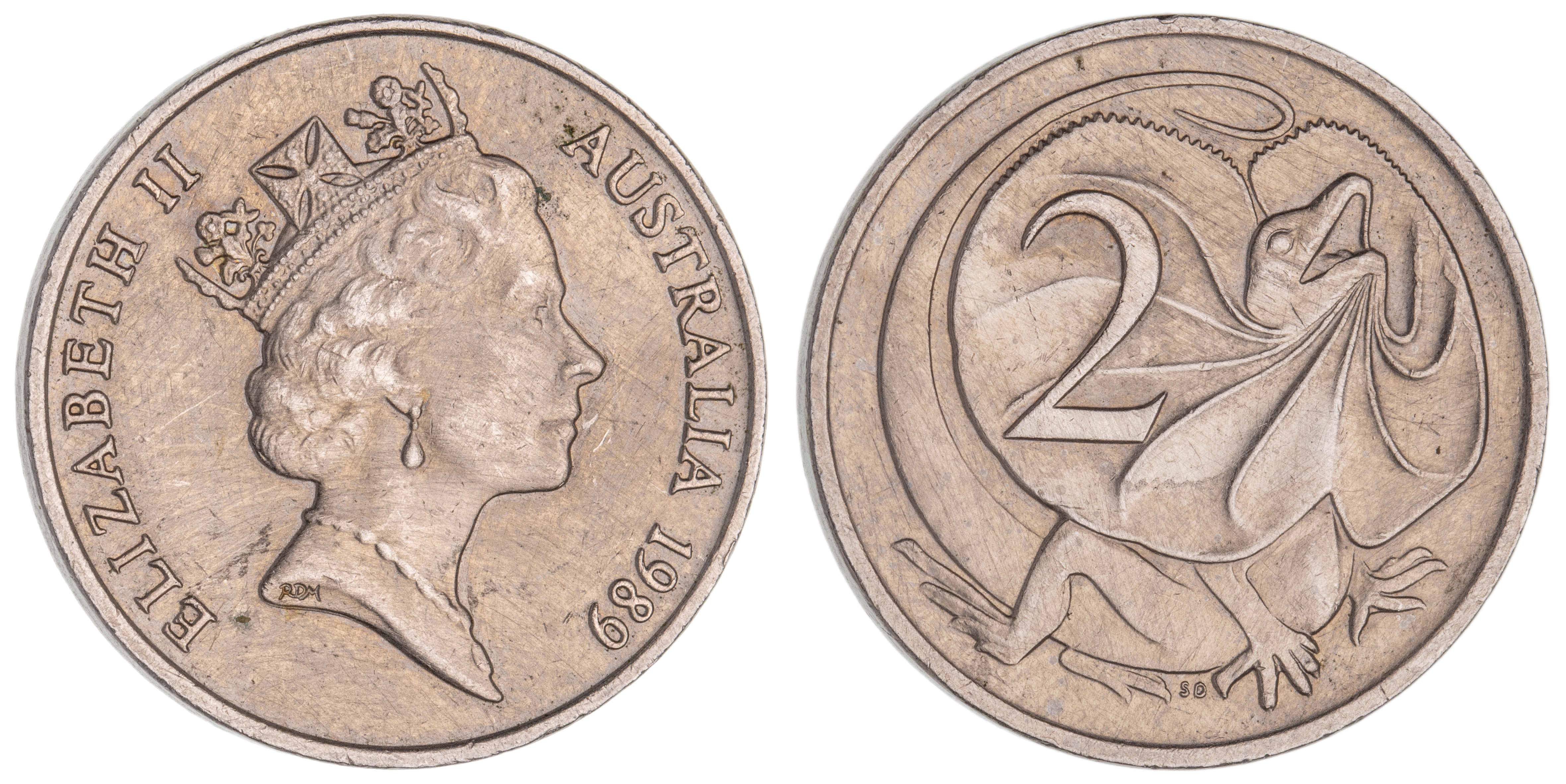 Elizabeth II, Two Cents, 1989, EF