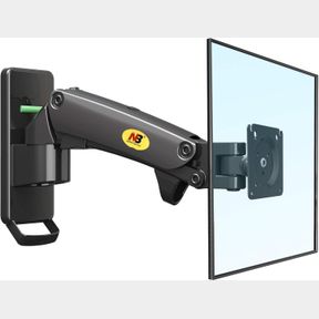 NB NORTH BAYOU TV MONITOR WALL MOUNT BRACKET FULL MOTION ARTICULATING SWIVEL FOR 17-27 INCH MONITORS WITH GAS SPRING (BLACK SINGLE