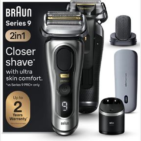 BRAUN SERIES 9 PRO+ ELECTRIC SHAVER, SHAVING KIT WITH 5 PRO SHAVE ELEMENTS AND PROCOMFORT HEAD, SMARTCARE CENTER