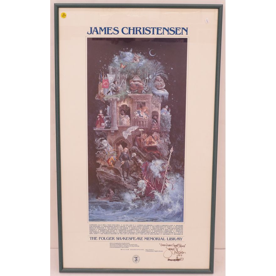 James Christensen Exhibition Poster Inscribed ''Goodnight Sweet Prince'' Signed 1989.