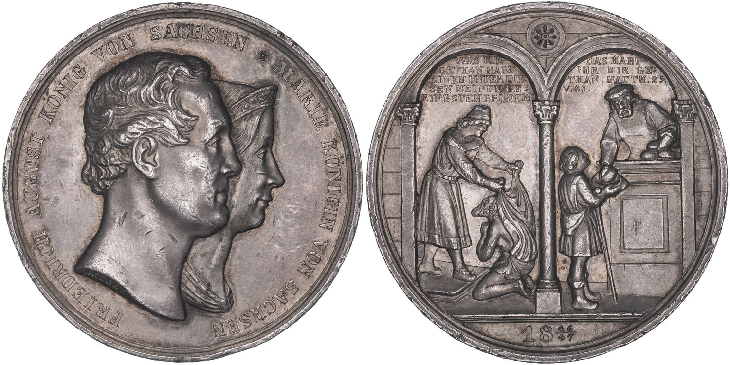 Germany, Friedrich August & Marie Konig Von Sachsen Bronze Medal, 1846-47, VF