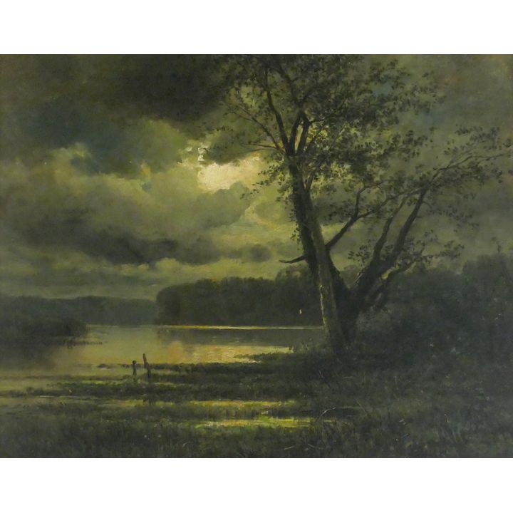 Joseph Antonio Hekking ''Night Landscape'' Oil