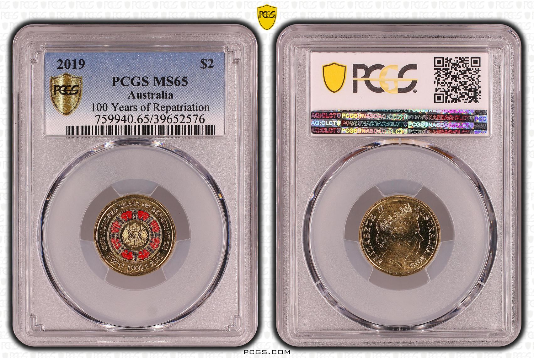 100 Years of Repatriation, Two Dollar, 2019, PCGS MS65