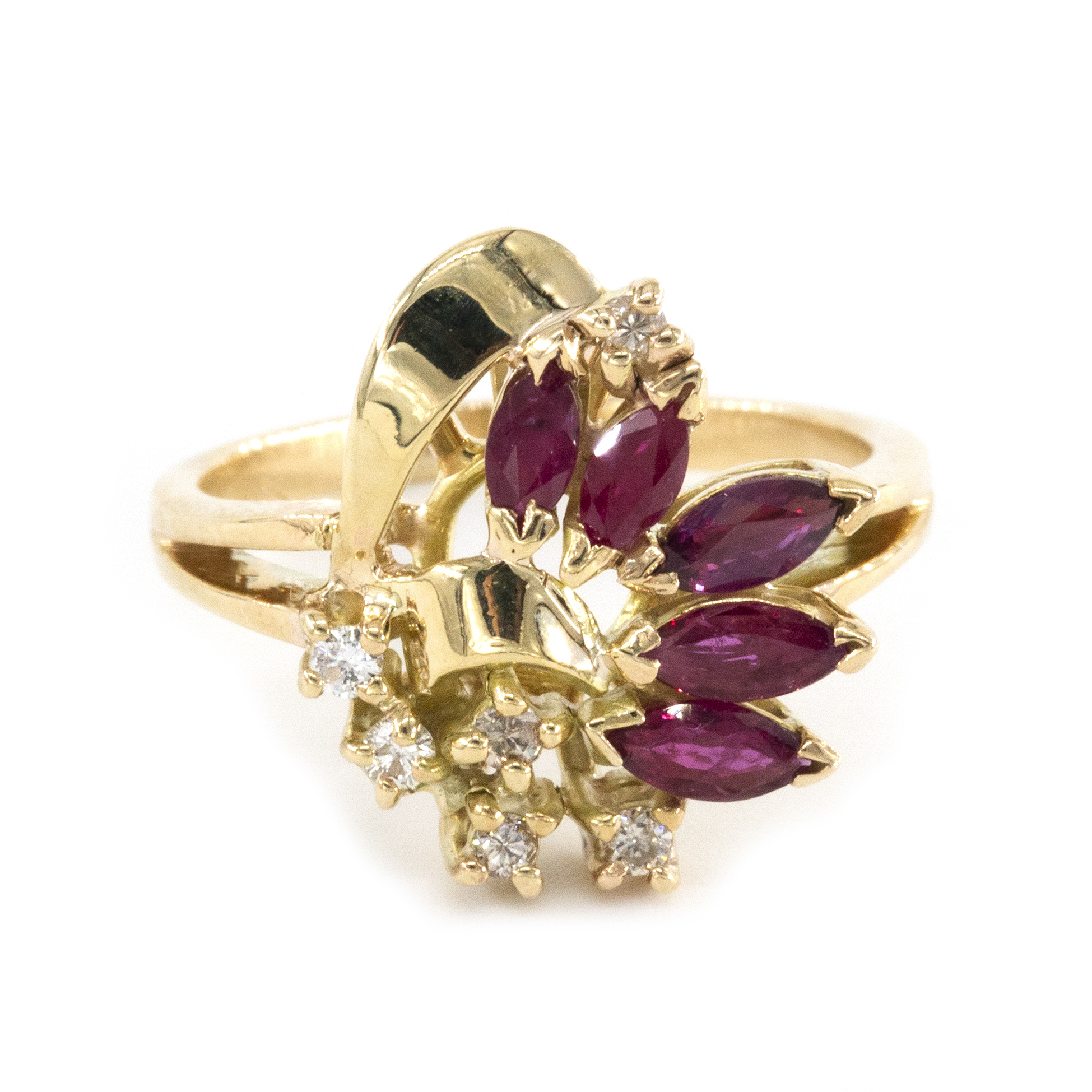 Ruby & Diamond Ring 10ct Gold,