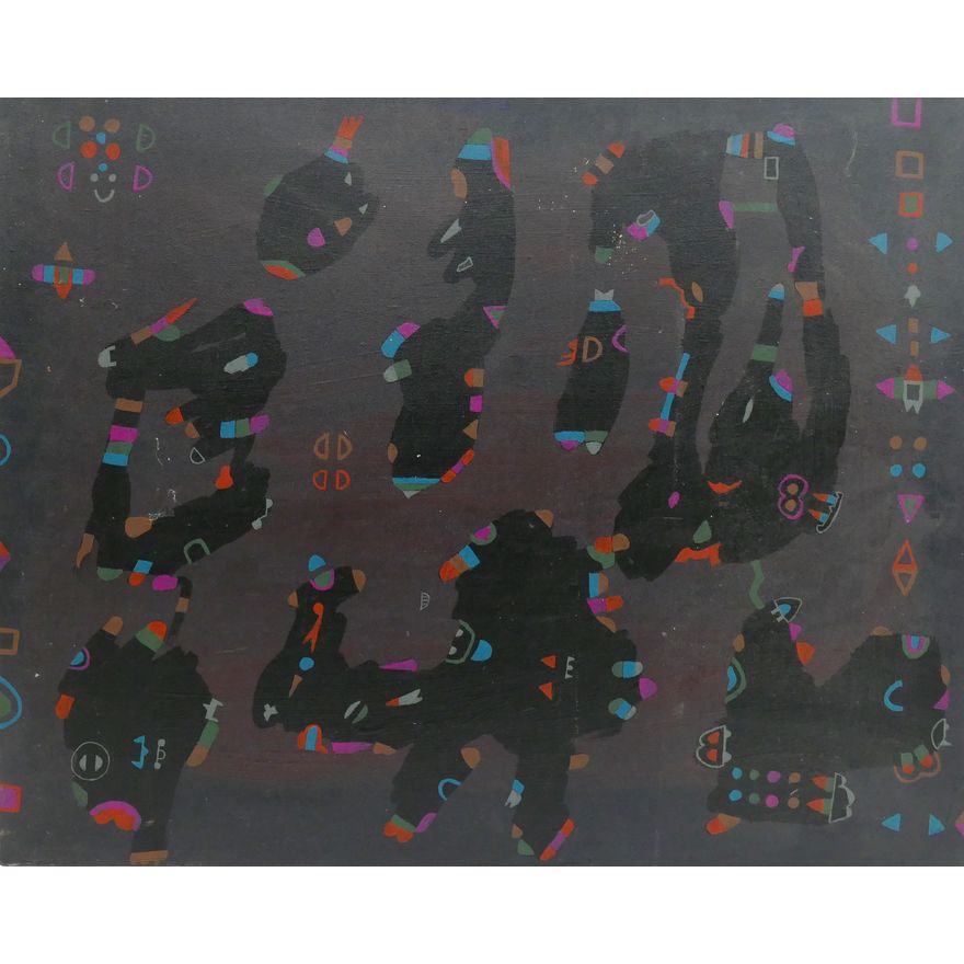Claude Utley (1955-2021 Washington) 'Black Menies' OIl on Canvas- 24x30.5'' (MEDIUM)