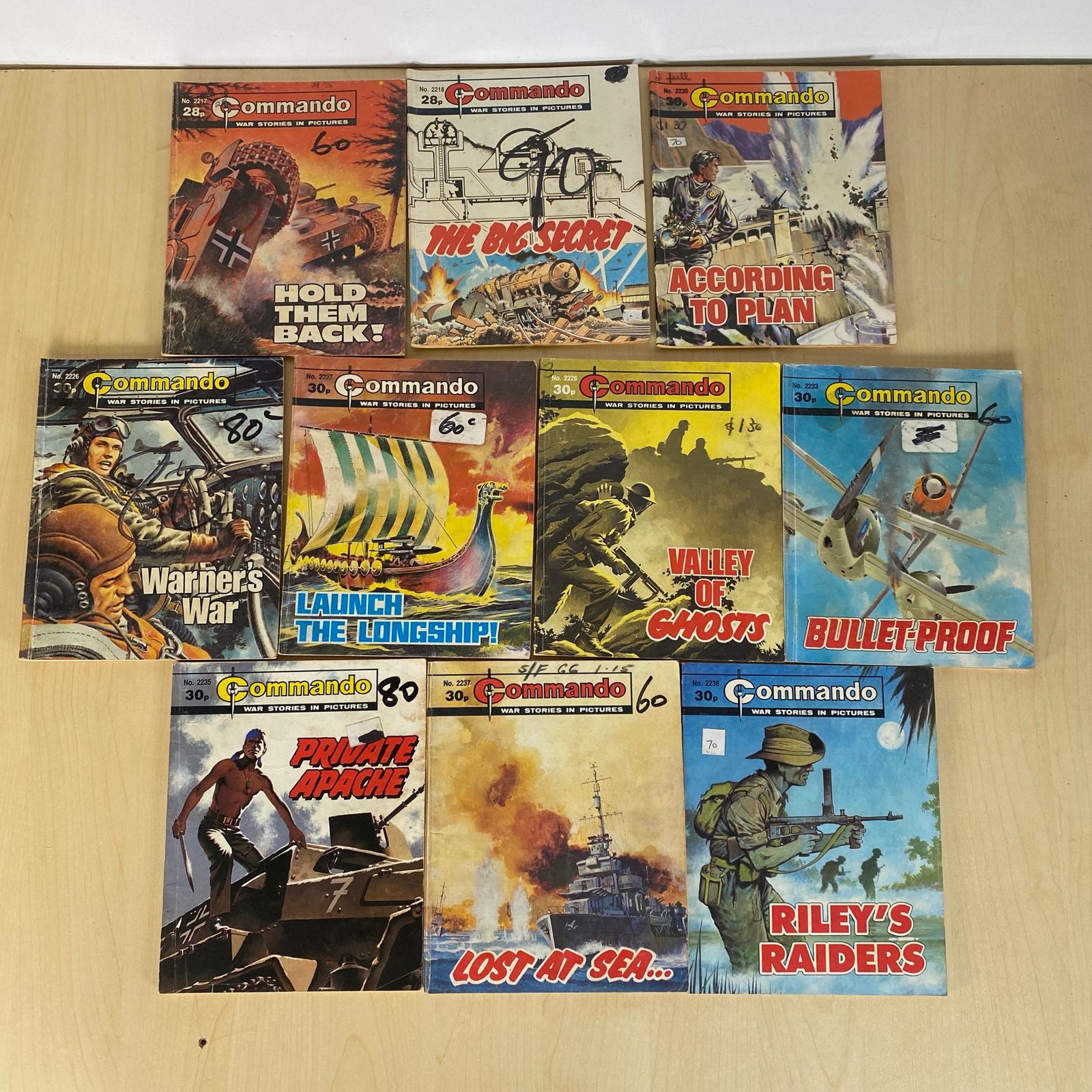 Commando War Comics Issues - 2217, 2218, 2220, 2226, 2217, 2228, 2233, 2235