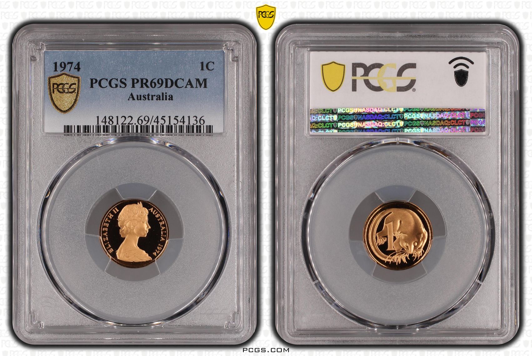 1974 Australia One Cent, 1c PCGS - PR69DCAM -136