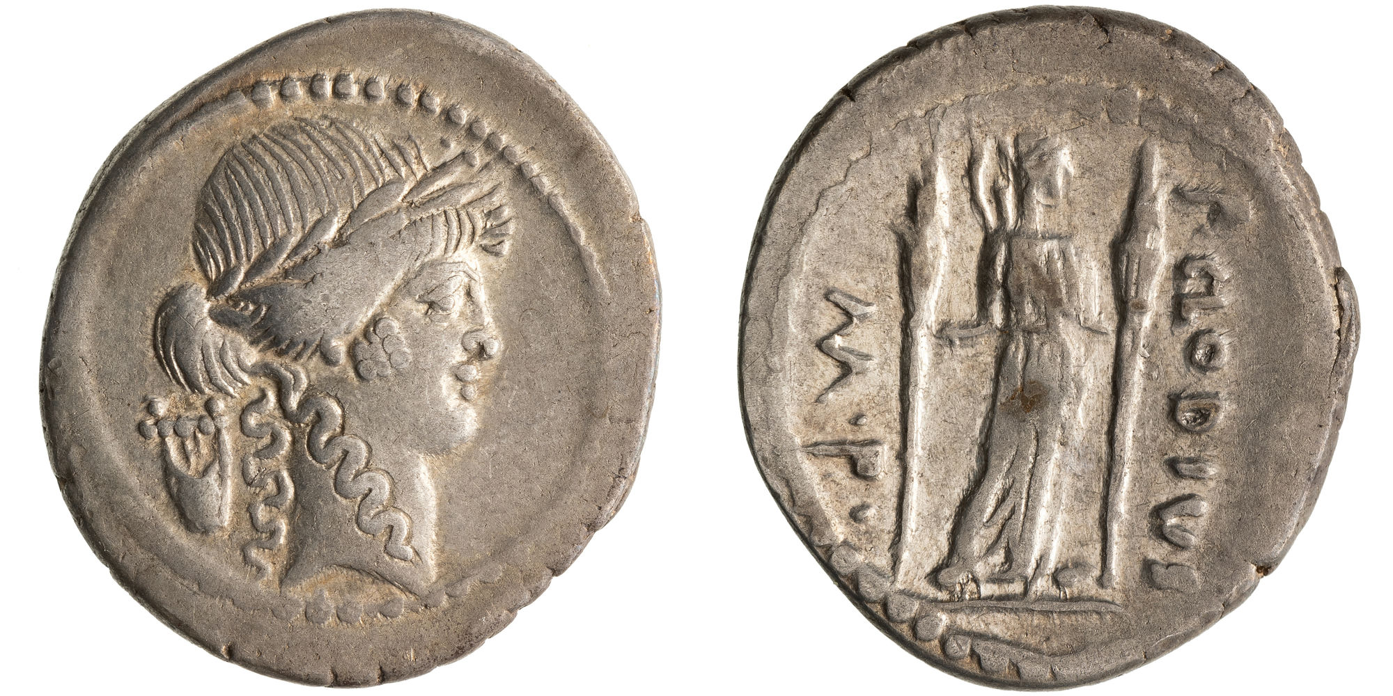Claudia, Denarius, 42 BC, VF
