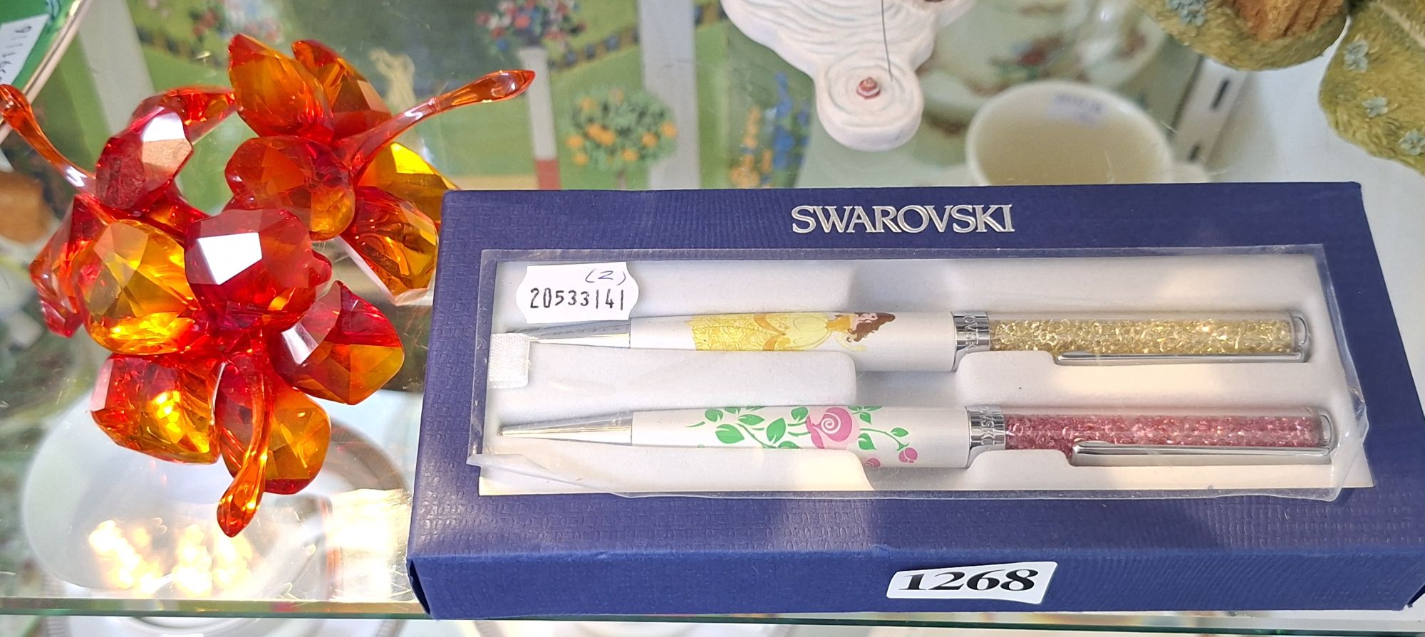 Swarovski Pens And Flower Ornament