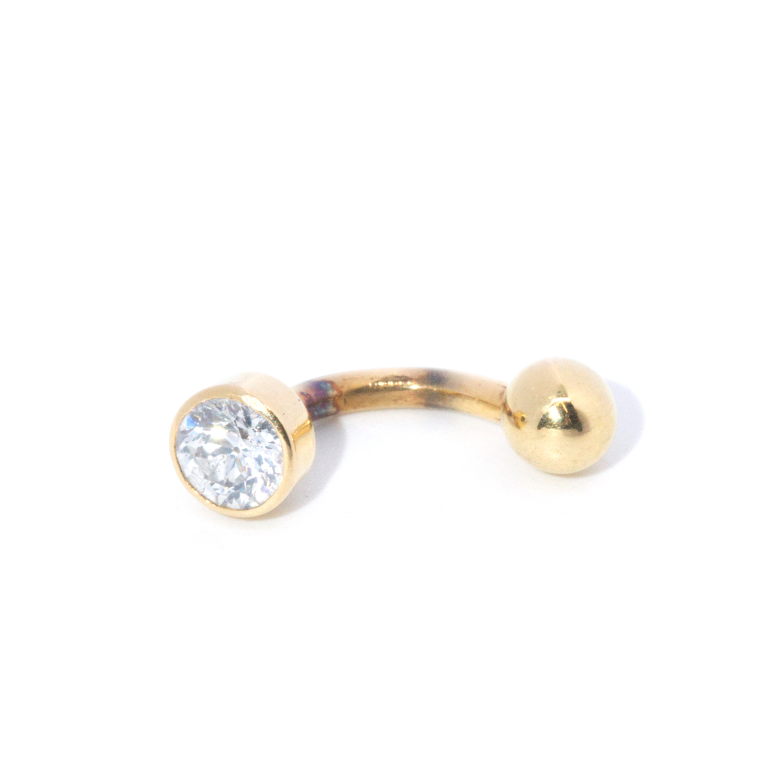 192 · Diamond Belly Button Bar 18ct Yellow Gold