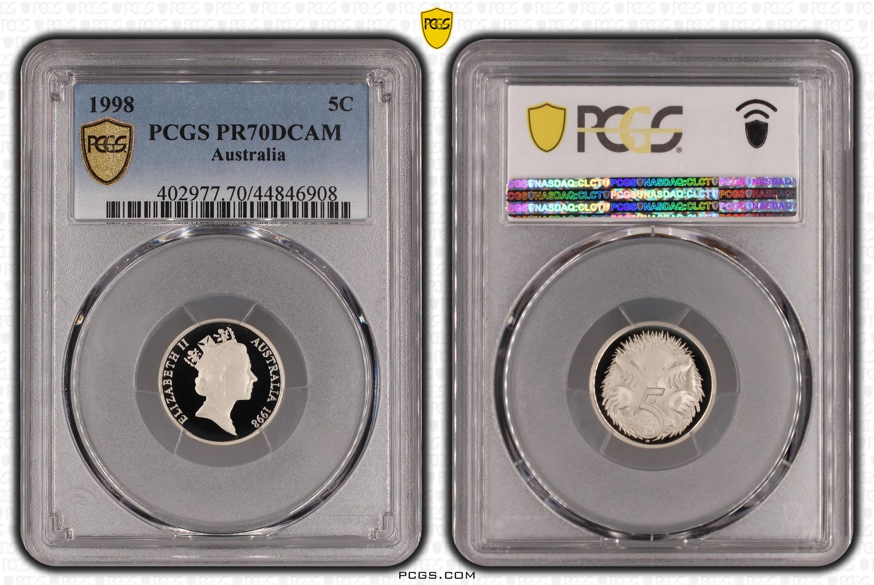 1998 Australia Five Cent, 5c PCGS - PR70DCAM POP 30/0 -908
