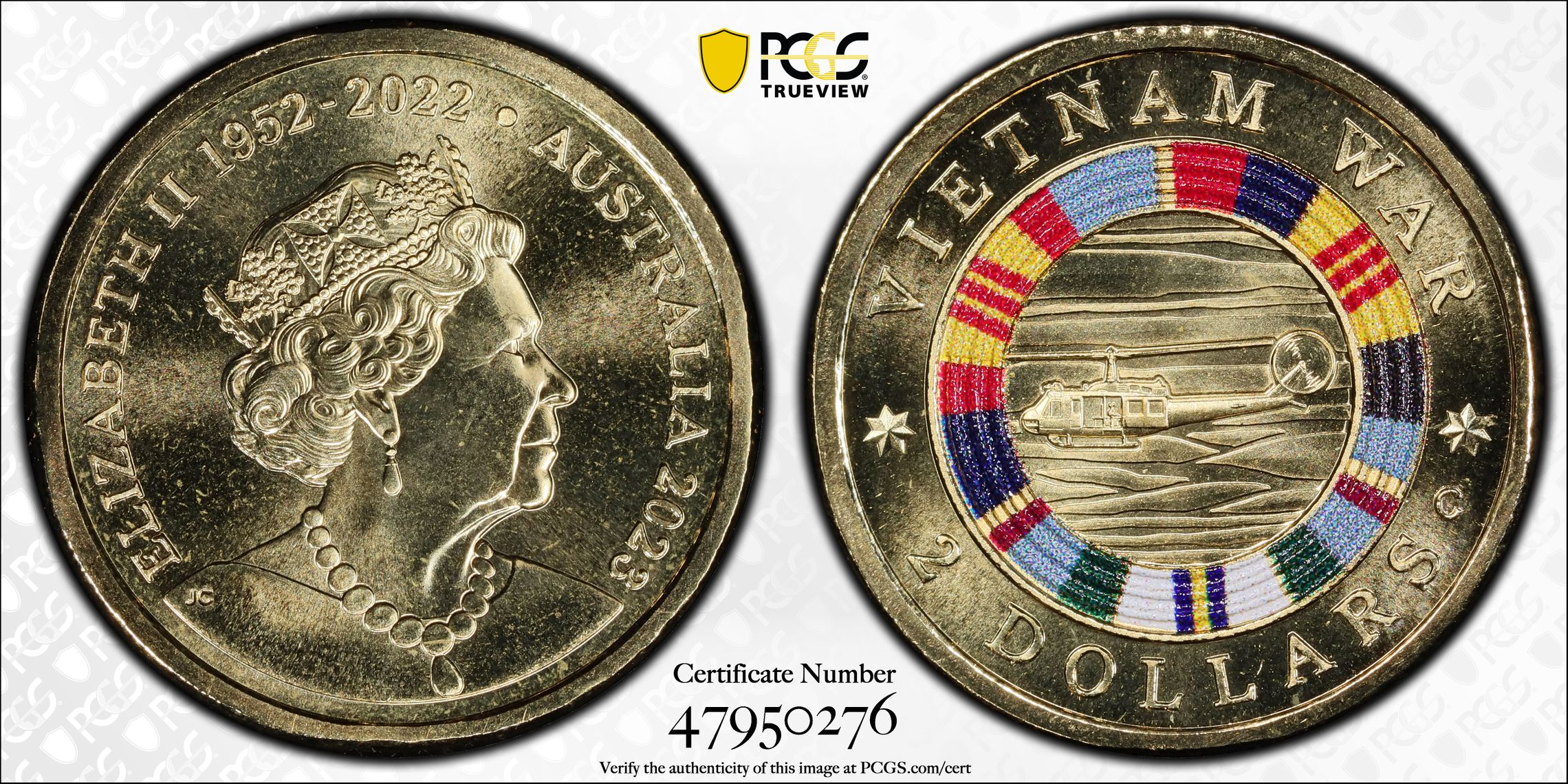 Elizabeth II, Vietnam War Colorized , Two Dollar, 2023-C, PCGS MS68