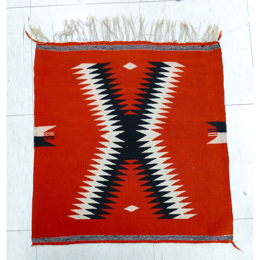 Southwest ''X'' Pattern Small Woven Mat 21''x20''