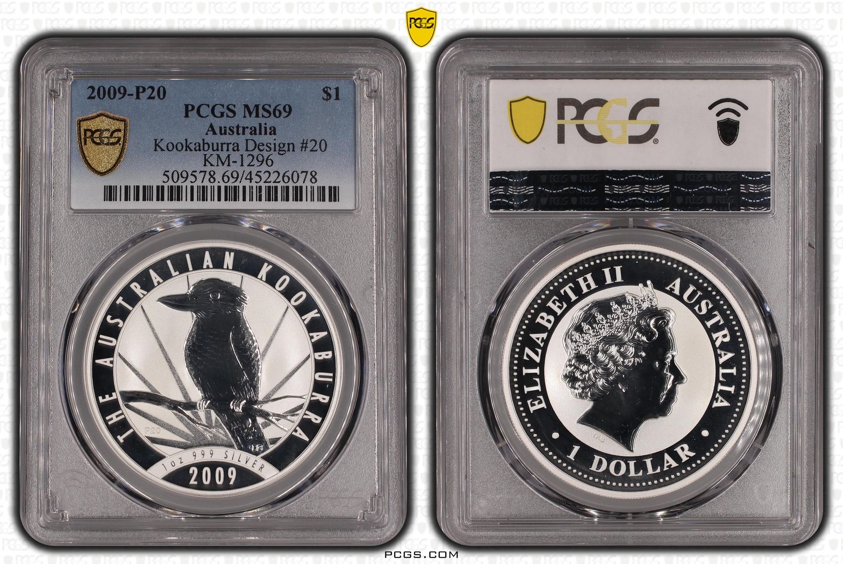 2009-P20 Australia One Dollar, $1 Kookaburra Design #20 PCGS - MS69 -078