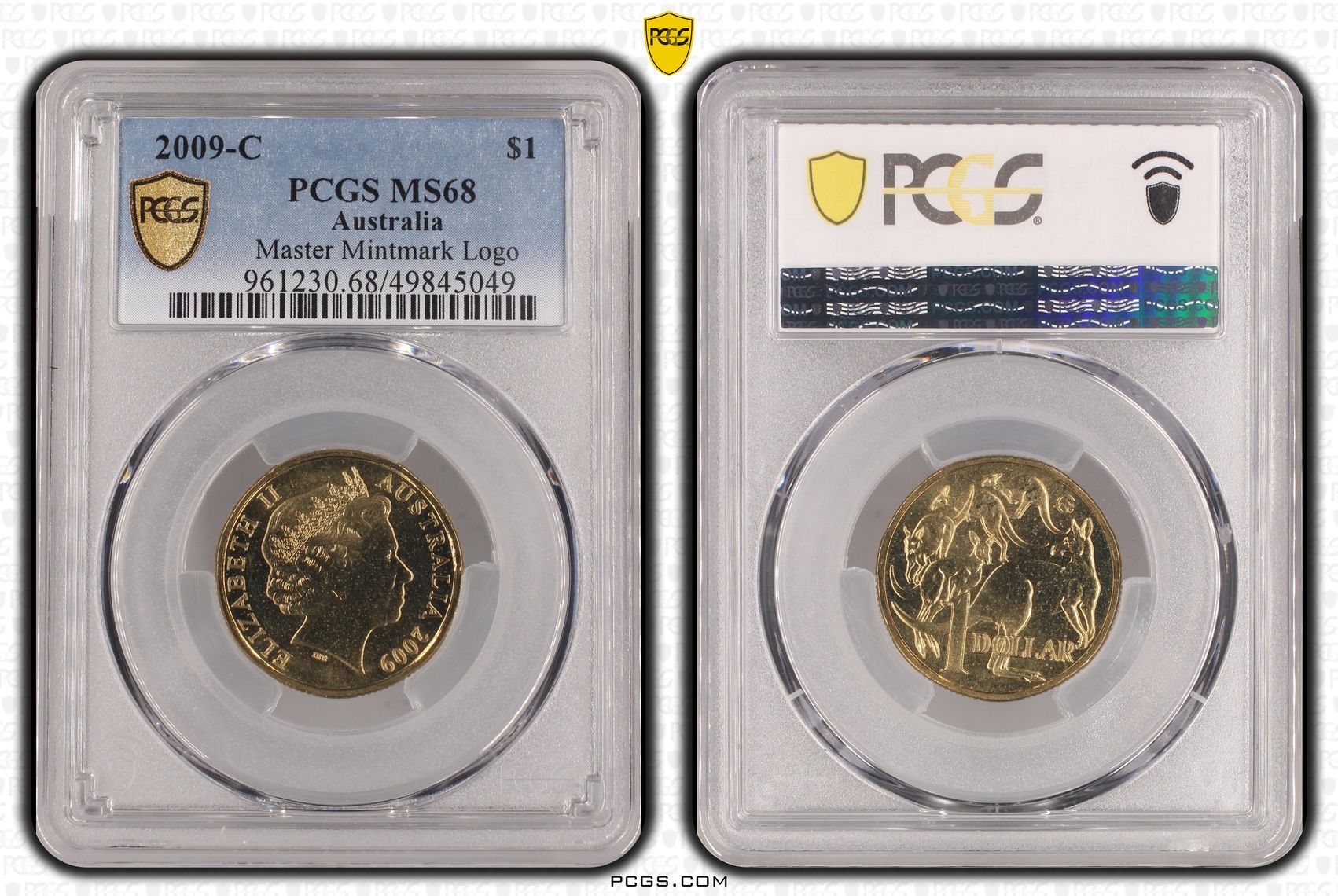225 · Master Mintmark Logo POP 1/0, One Dollar, 2009-C, PCGS MS68