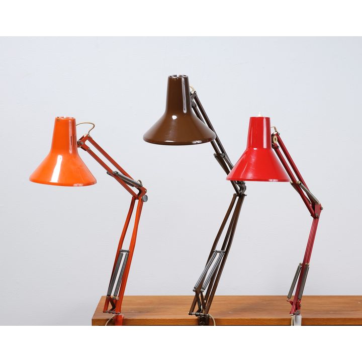 Luxo - Three vintage Anglepoise lamps