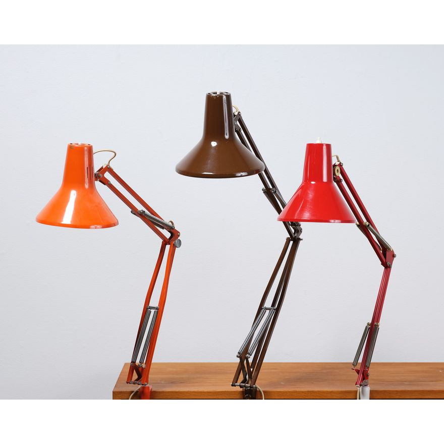 Luxo - Three vintage Anglepoise lamps