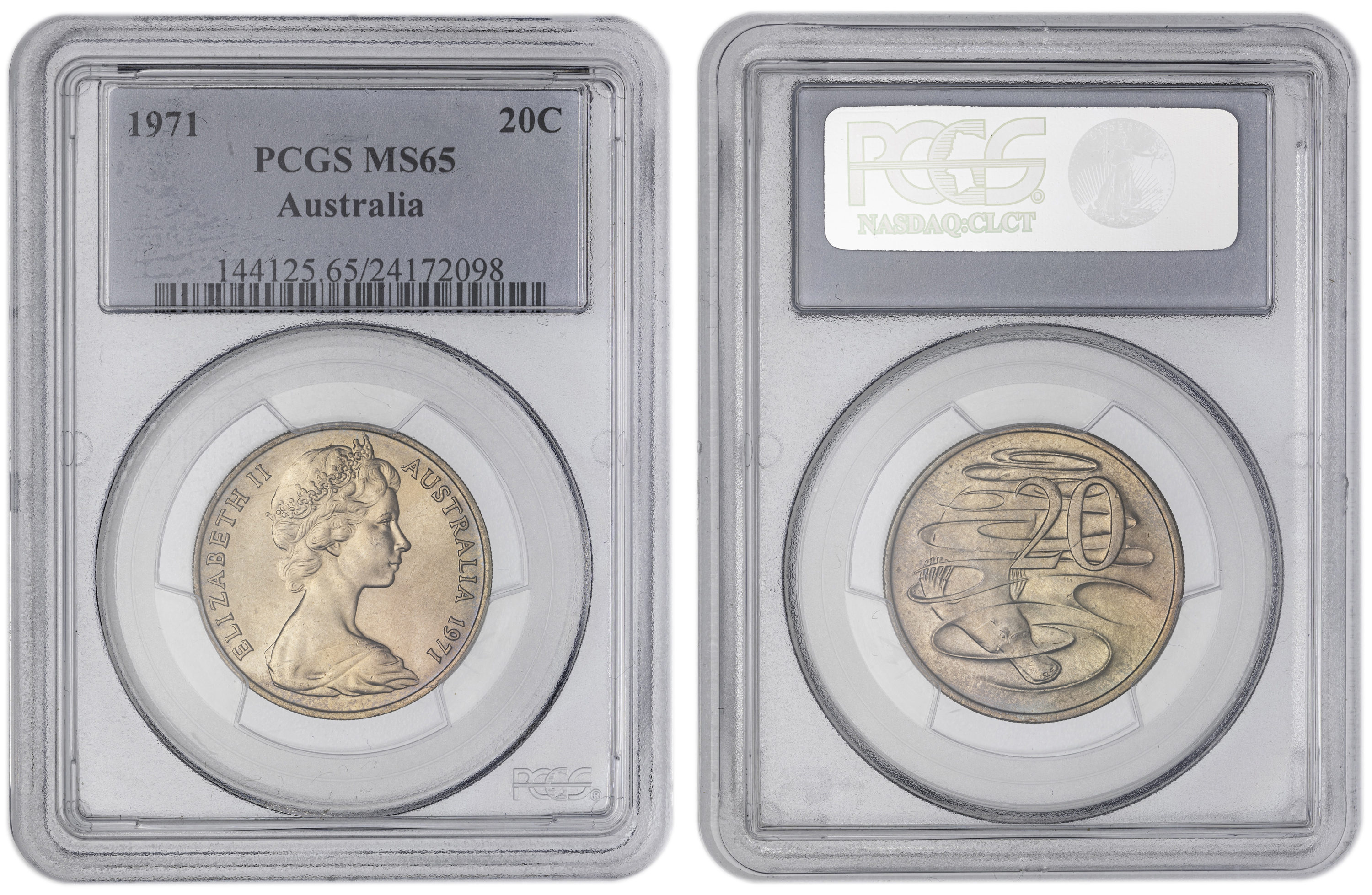 , Twenty Cent, 1971, PCGS MS65