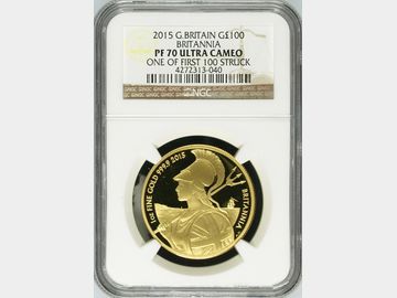 2015 ELIZABETH II BRITANNIA GOLD 1oz PROOF 100 POUND COIN PF70 UCAM (ONE OF FIRST 100 STRUCK)