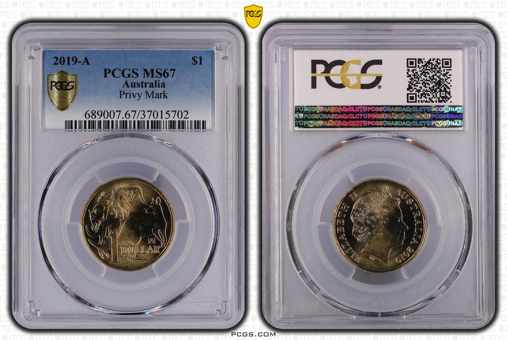 Privy Mark, One Dollar, 2019-A, PCGS MS67