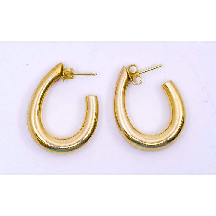 Pair Tiffany & Co.14k Hoop Earrings 1'' - 6.2 Grams w/box