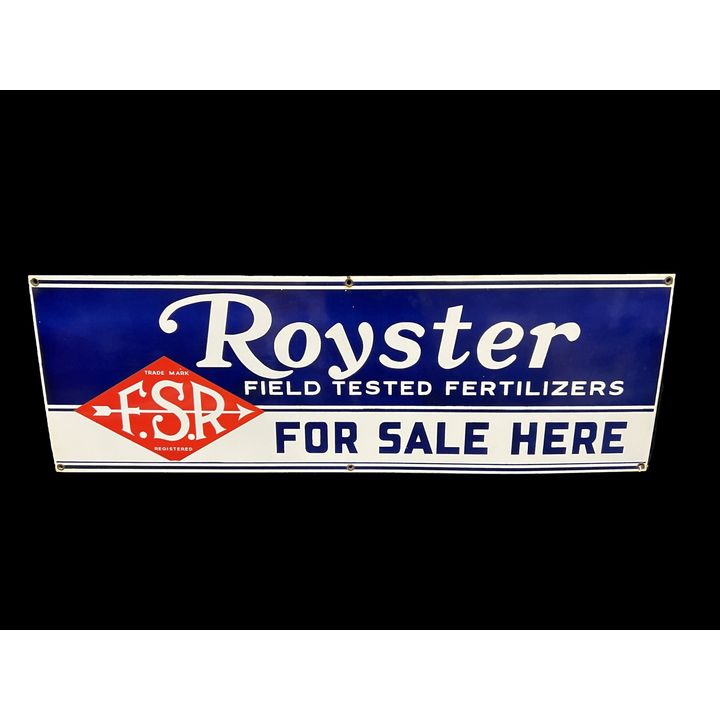 NOS Royster Field Tested Fertilizer Porcelain Sign