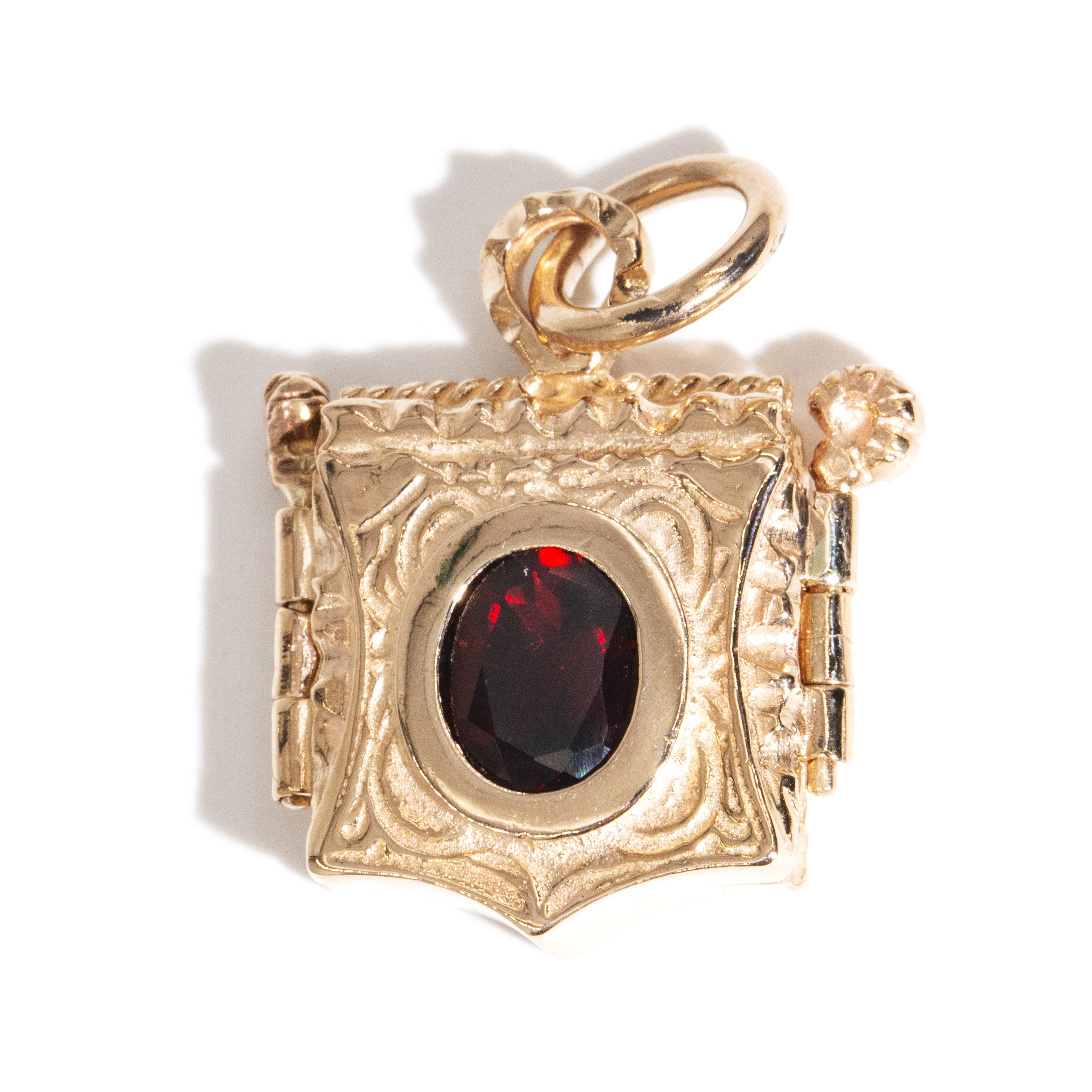 Garnet 9ct Rose Gold Pendant,