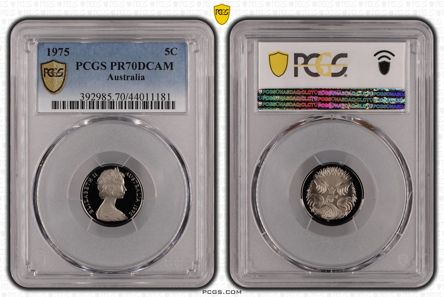 1975 Australia Five Cent, 5c PCGS - PR70DCAM POP 13/0 -181