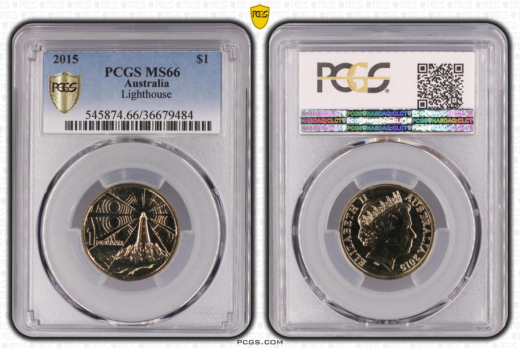 Elizabeth II, Lighthouse Aid to Navigation, One Dollar, 2015, PCGS MS66