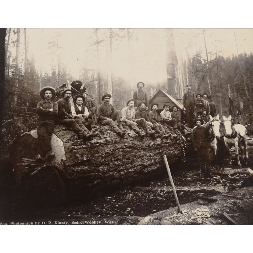 Darius Kinsey Employees of the Atlas Timber Co Albumen Photograph.