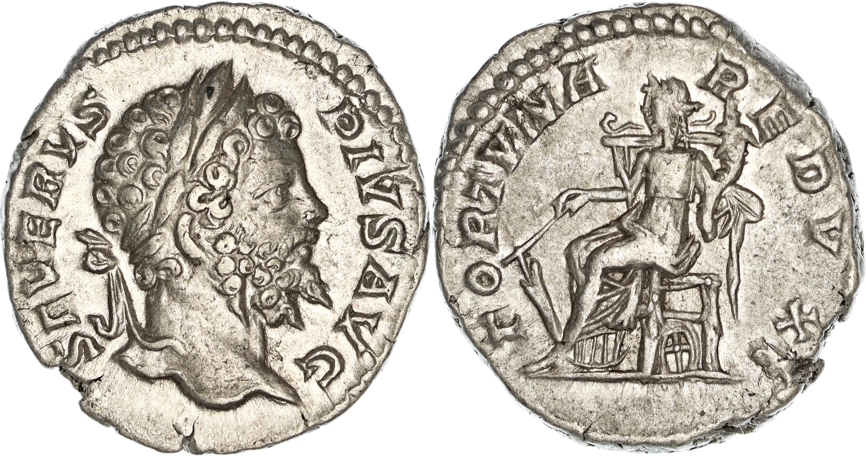 Roman Empire, Septimius Severus, Silver Denarius, 203 AD, VF