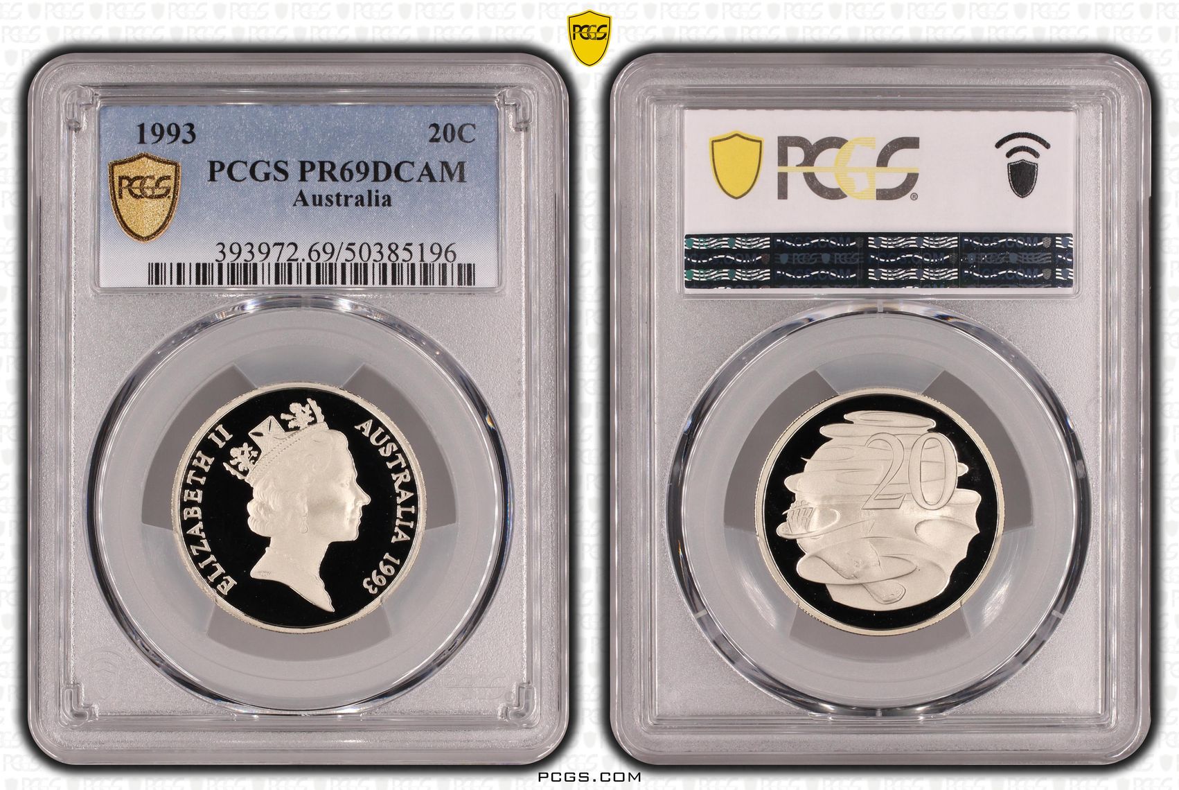 Twenty Cent, 1993, PCGS PR69DCAM
