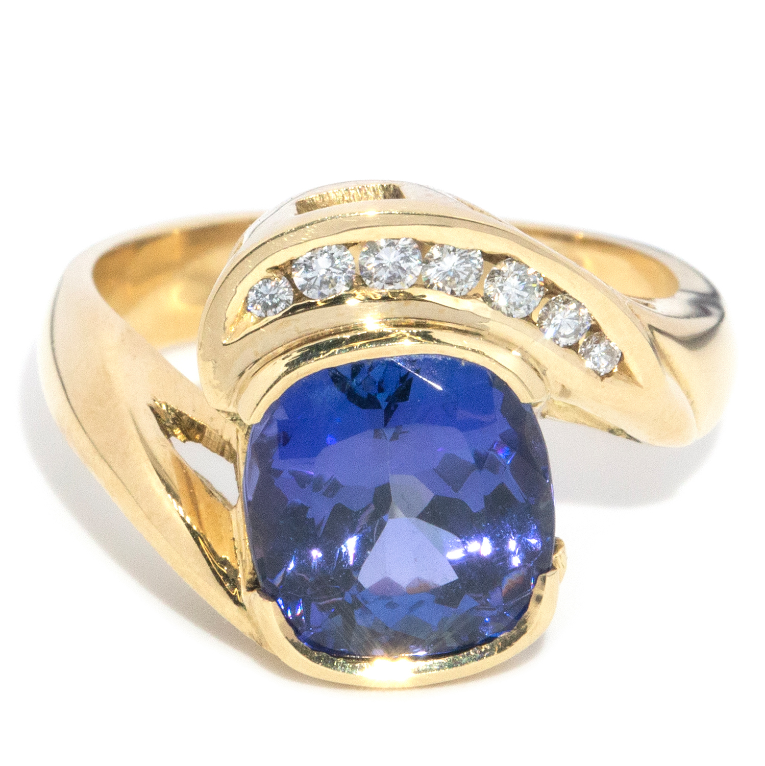 5.10 Carat Tanzanite & Diamond Ring in 18ct Gold