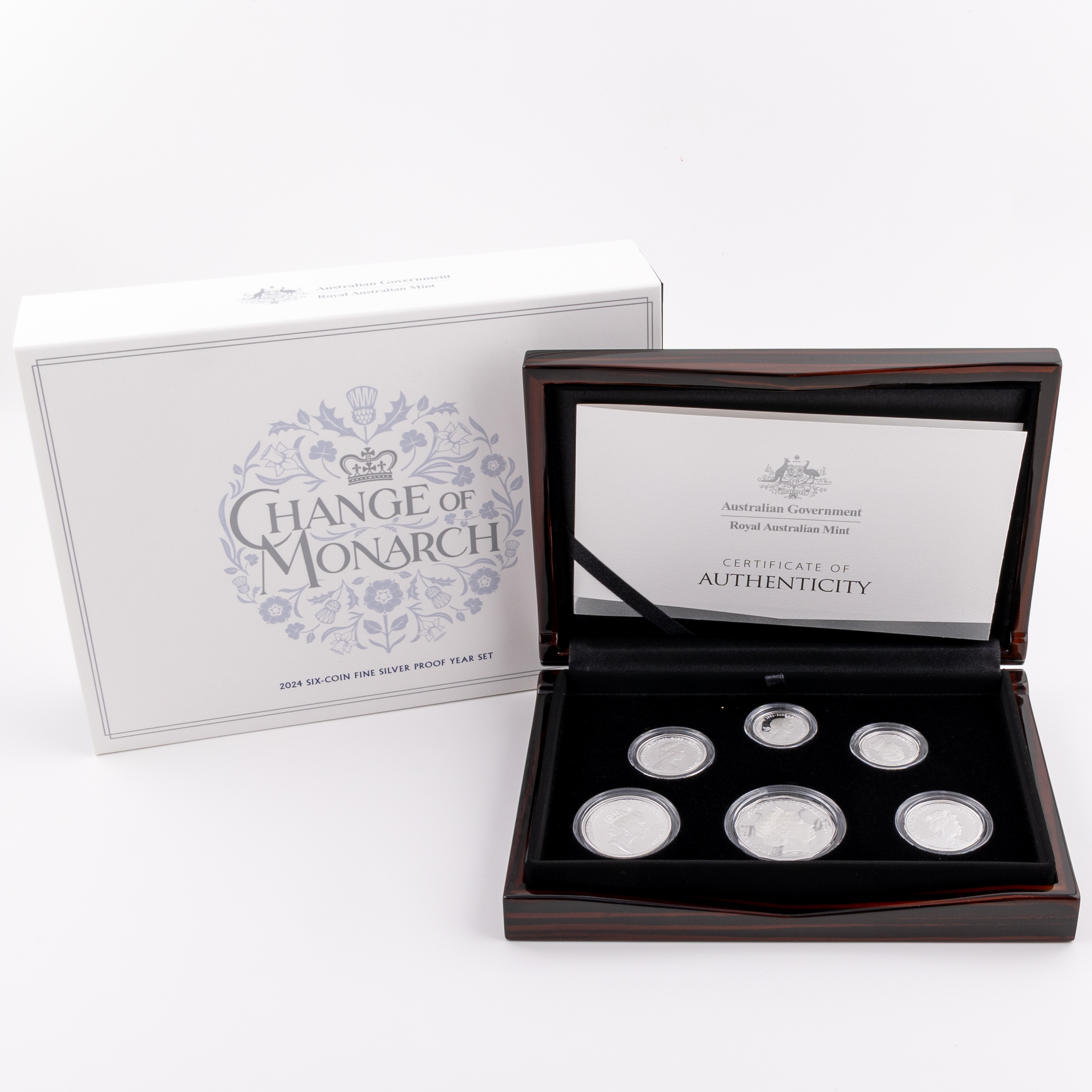 Elizabeth II - Charles III, Change Of Monarch Silver Proof Year Set, 2024, UNC