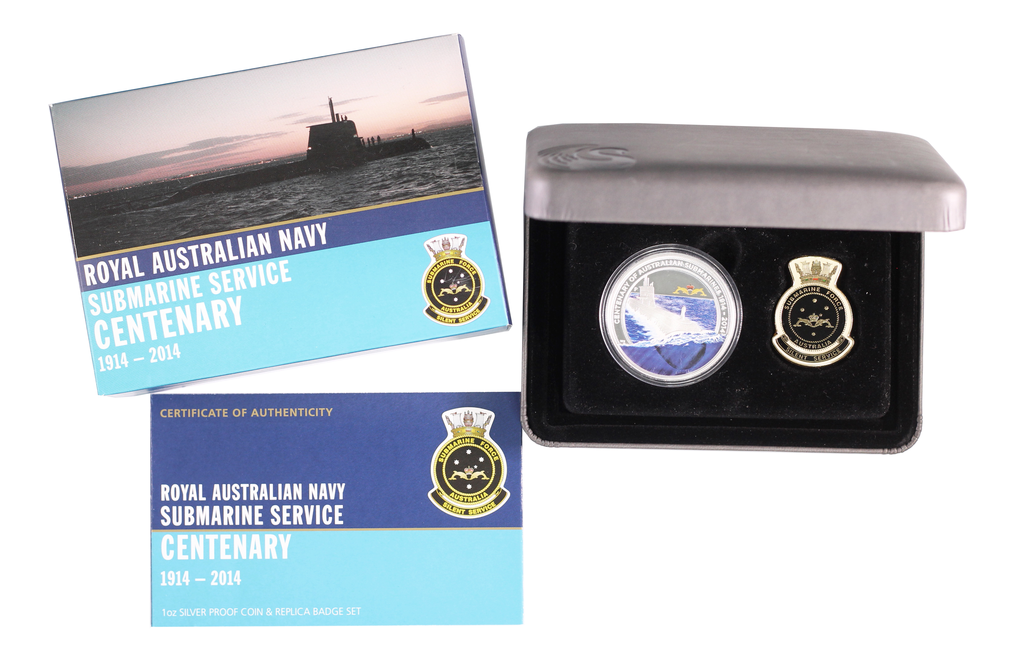 2014 Perth Mint 1oz Aust Navy Submarine Centenary Silver Proof Coin