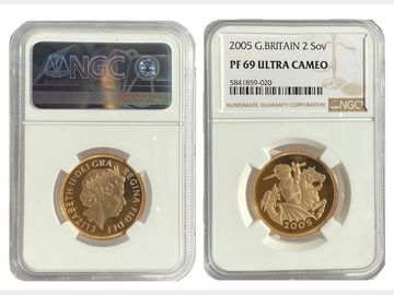 2005 GOLD PROOF TWO POUND PF69 ULTRA CAMEO