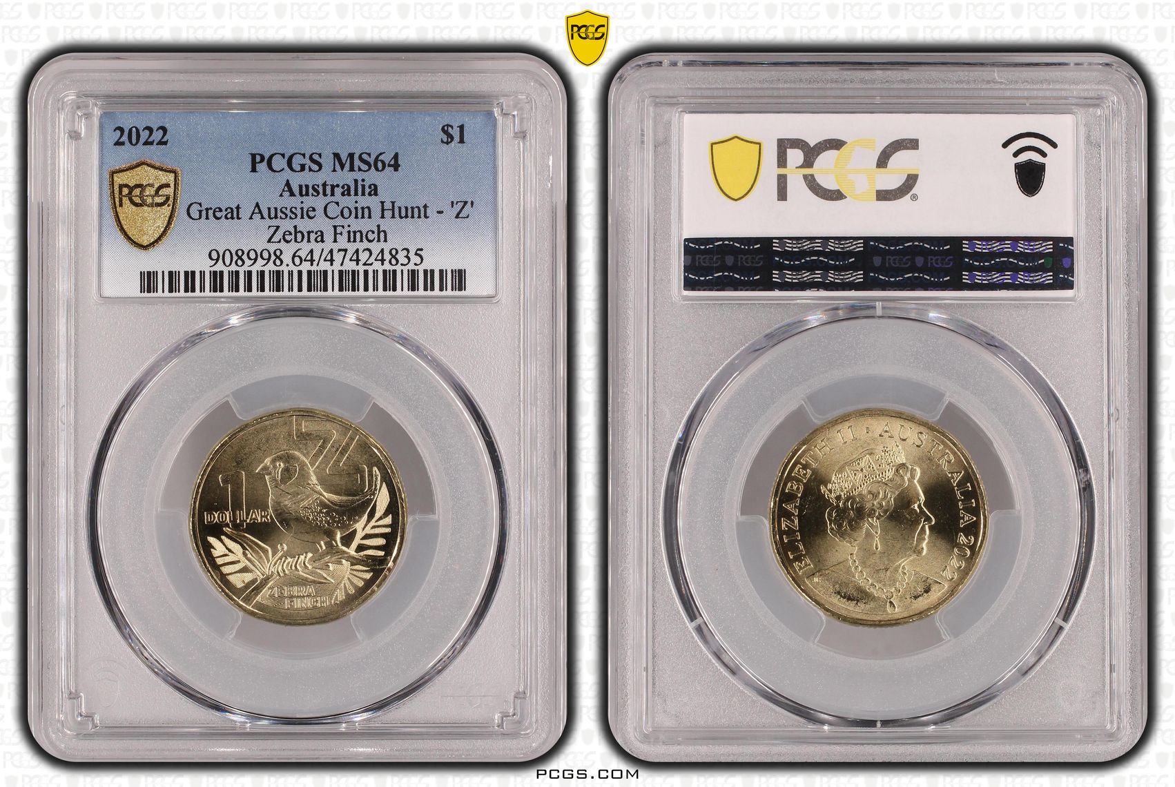 Great Aussie Coin Hunt - 'Z', One Dollar, 2022, PCGS MS 64
