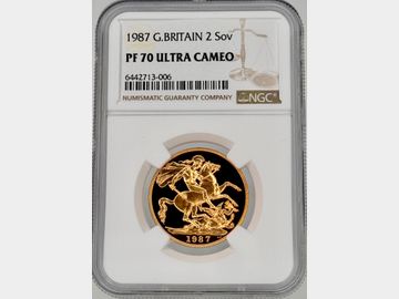 1987 ELIZABETH II PROOF GOLD 2 POUND COIN PF70 UCAM TOP POP!
