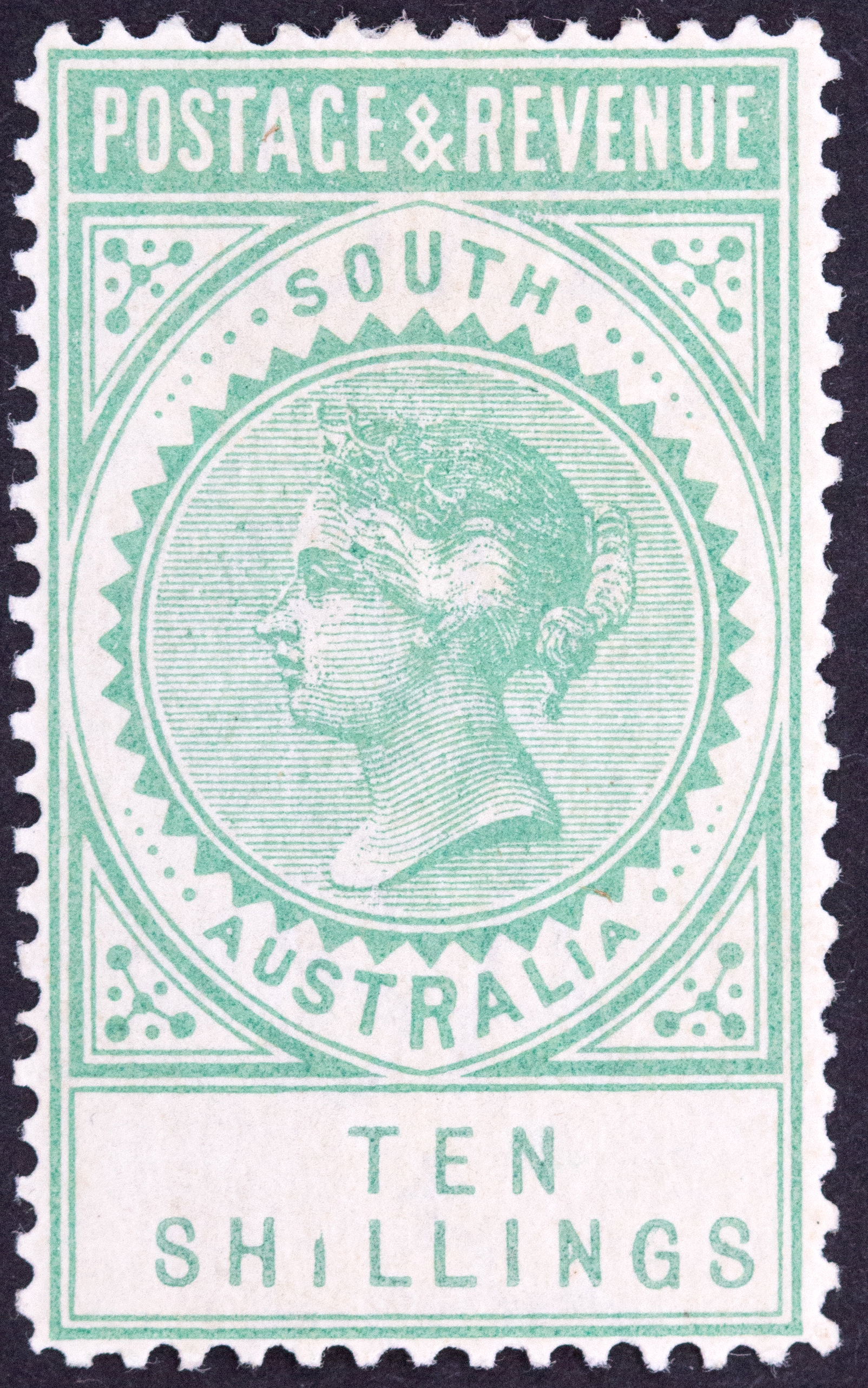 Ten Shillings, Green, 1886, MH