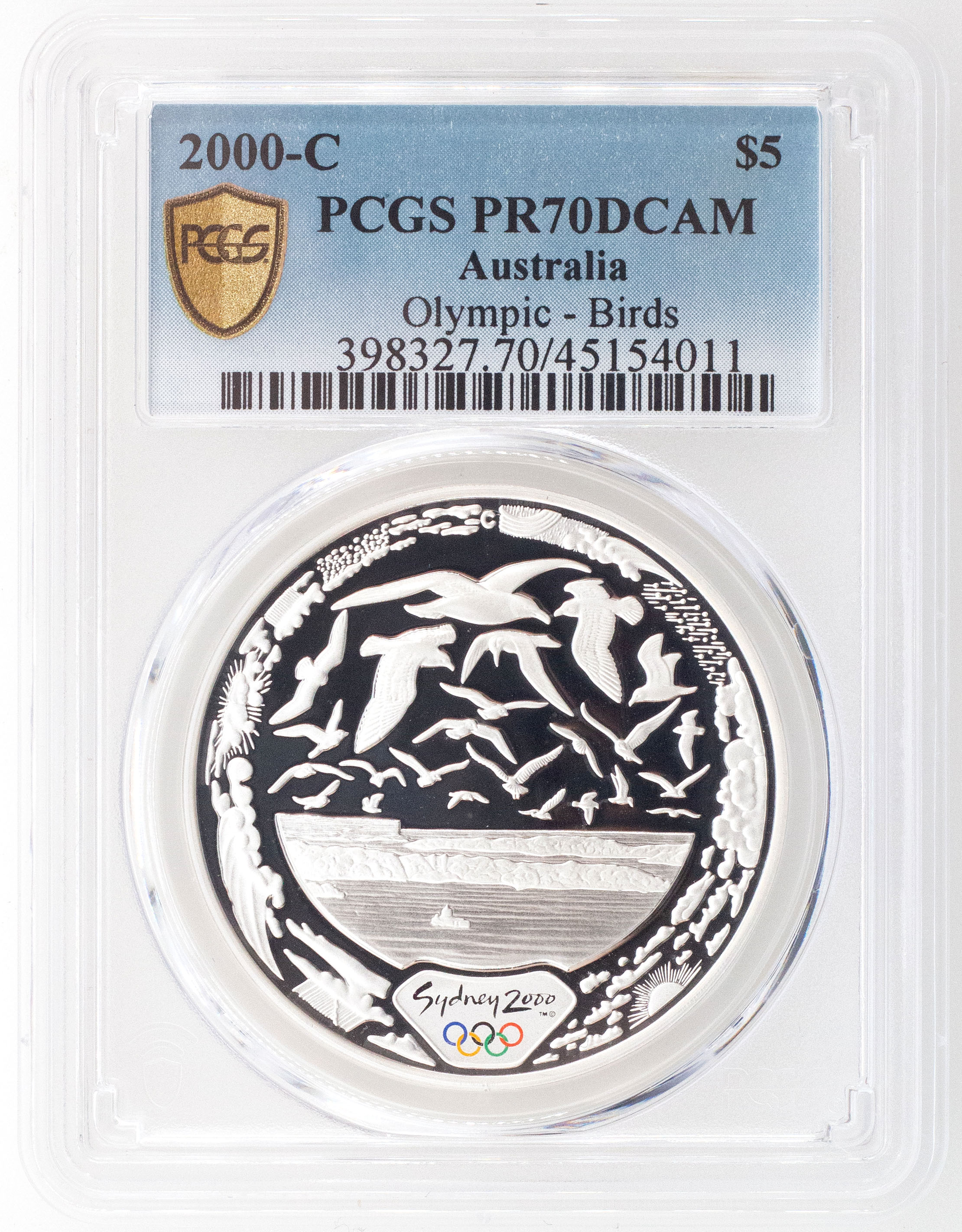 2000-C Australia Five Dollar, $5 Olympic - Birds PCGS - PR70DCAM POP 2/0 -011