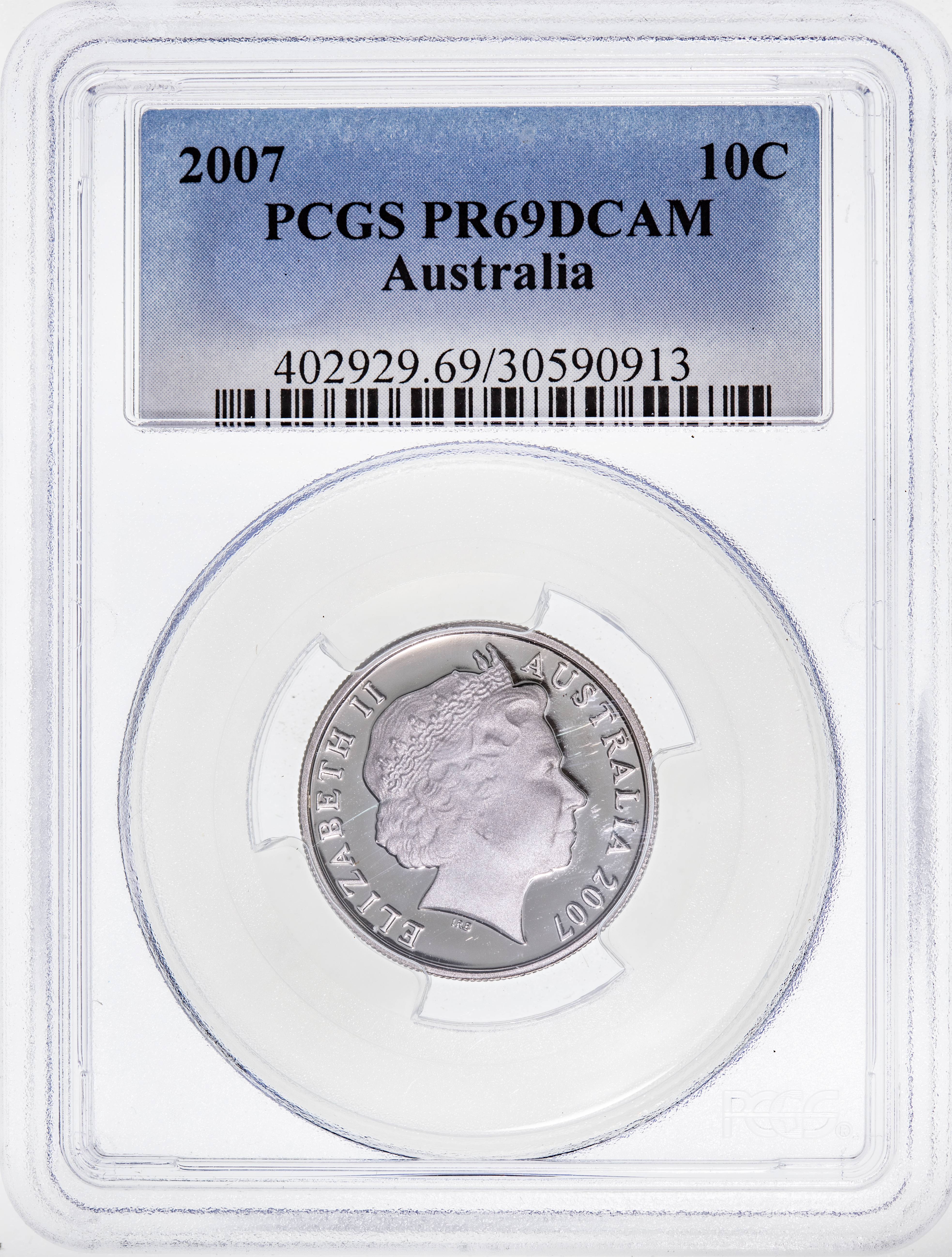 Ten Cent, 2007, Pcgs Pr69dcam