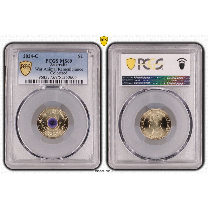 War Animal Remembrance Colorized, Two Dollar, 2024-C, PCGS MS69