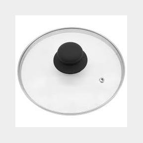 Transparent Glass Round Pot Lid (KNOB BROKEN) - Transparent - 28 cm -bar 9902070216248 -51735/882 SN B1 (S9)