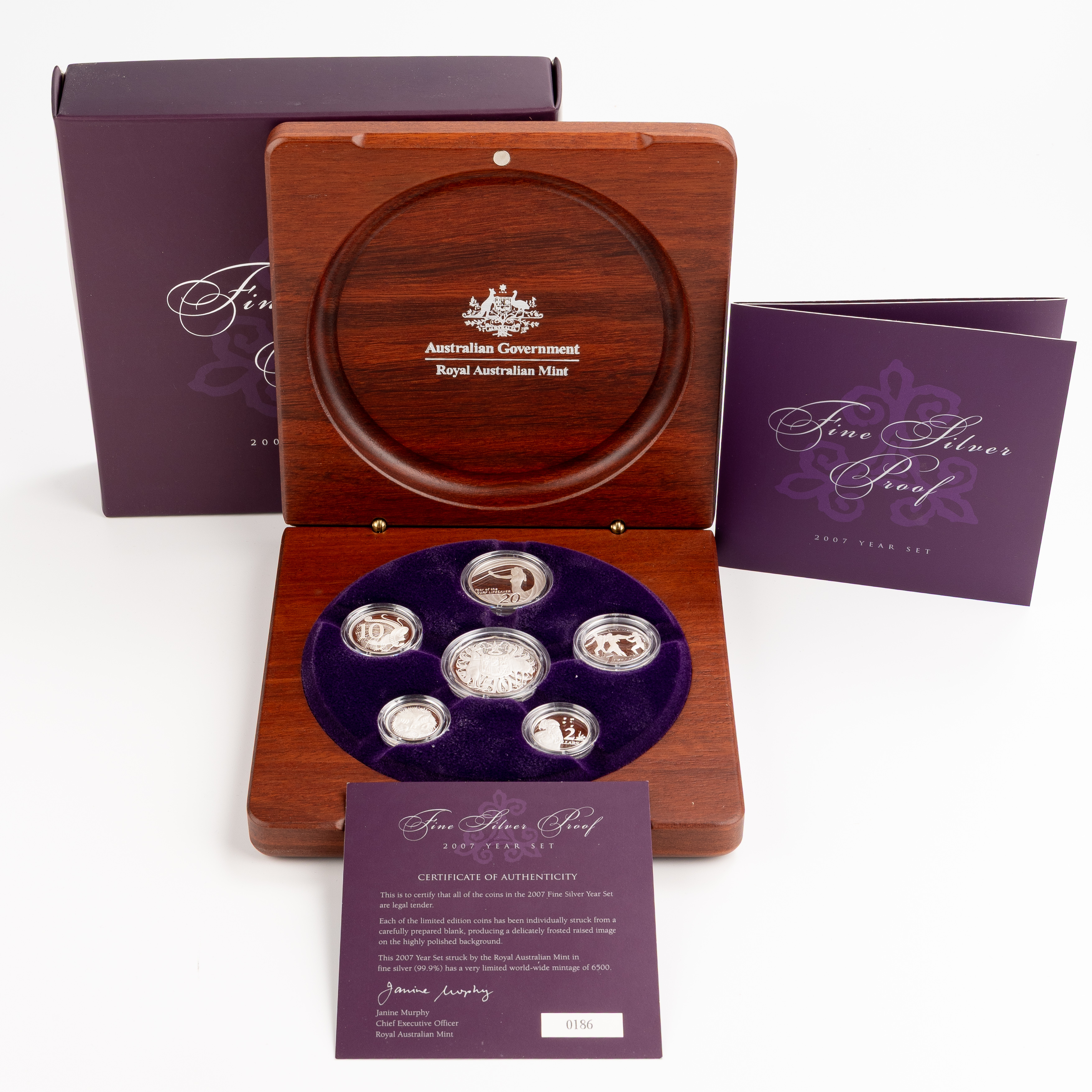 258 · Elizabeth II, Fine Silver Year Set, 2007,  FDC